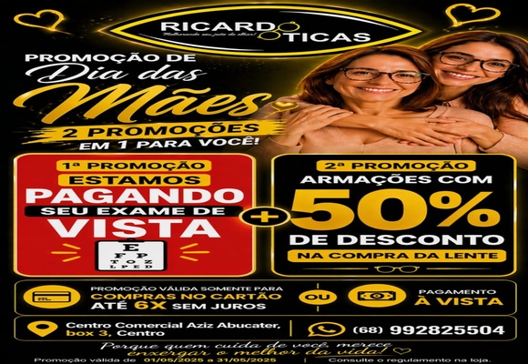 Promoção na Ricardo Ótica 