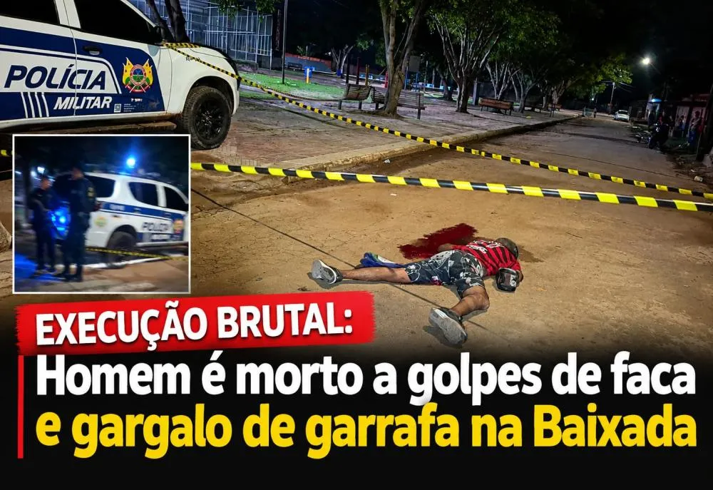Execução brutal: homem é morto a golpes de faca e gargalo de garrafa na Baixada