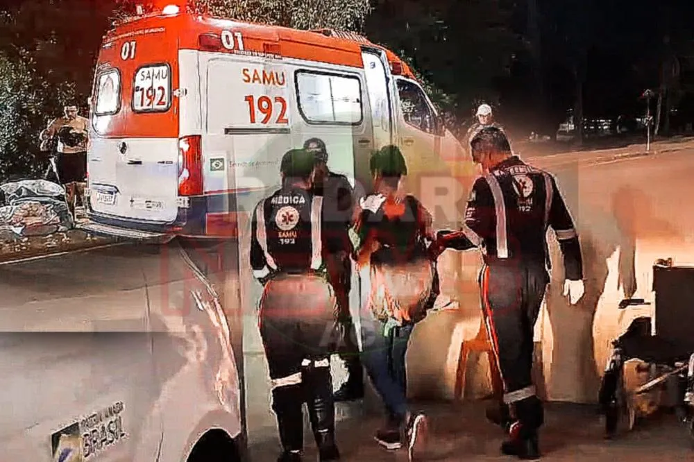 Criança de 04 anos tem fratura exposta na face após ser atropelada por bicicleta motorizada que disputava racha em Rio Branco 