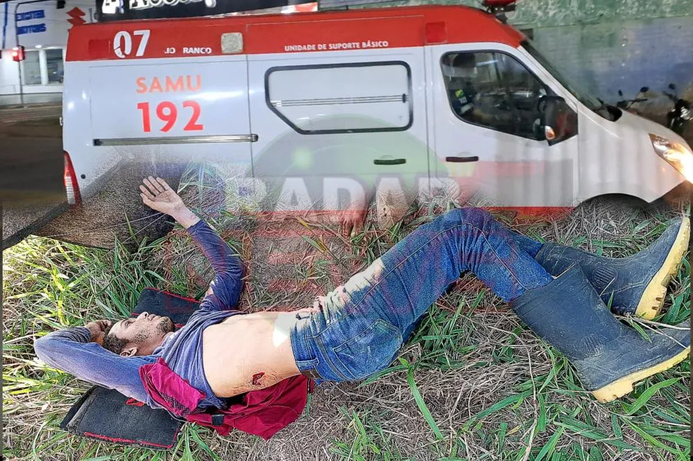 Pião de fazenda sofre acidente de trabalho e quase morre pela própria faca e vai parar no Pronto Socorro de Rio Branco.