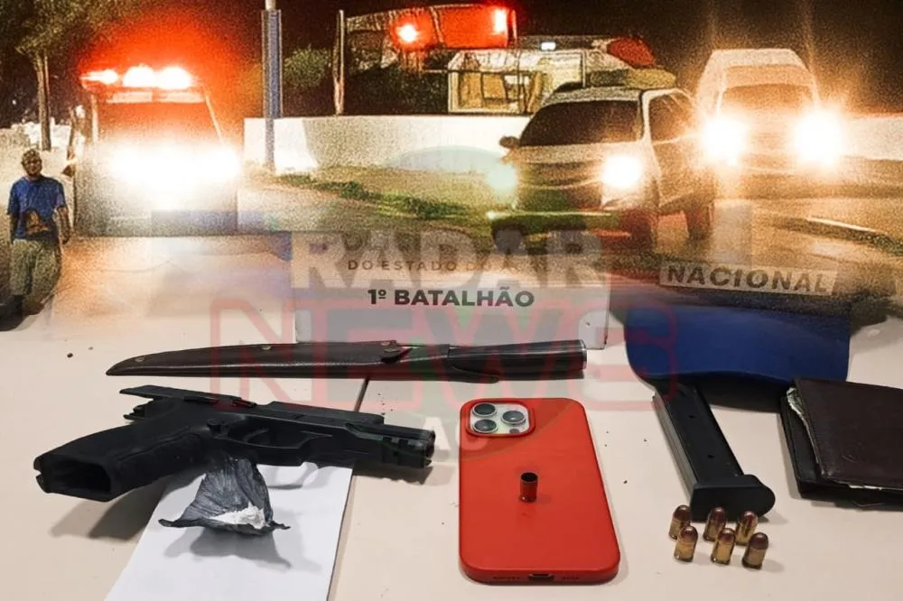 Homem tenta invadir residência, efetua disparos após fim de relacionamento e é preso após perseguição policial em Rio Branco