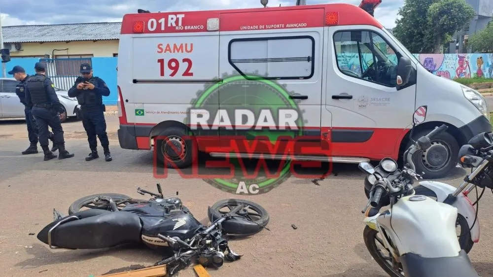 Pedestre fica em estado gravíssimo após ser atropelado em faixa por casal de adolescentes em motocicleta em Rio Branco