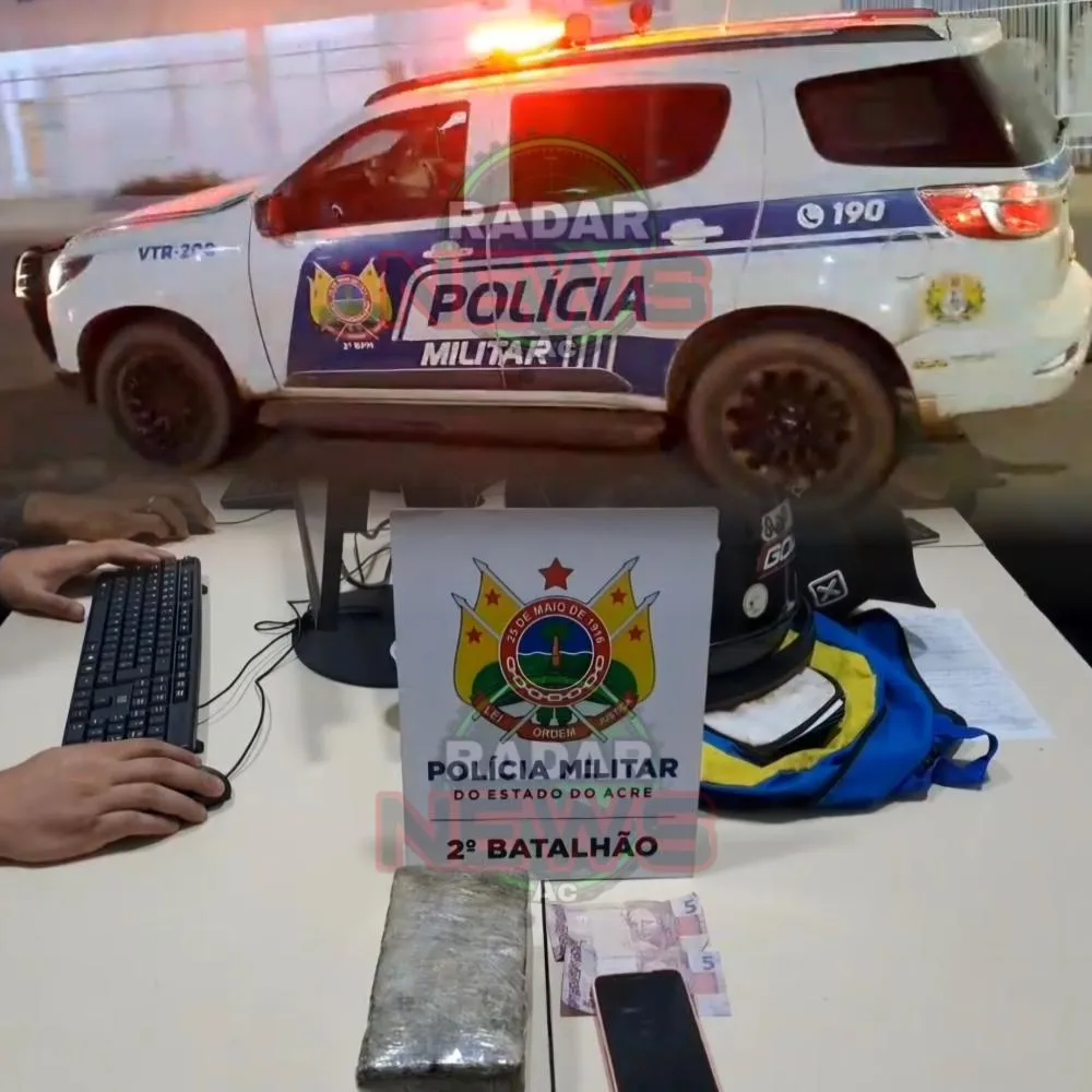 Polícias Militares da força tática do segundo batalhão Prende Homem com 1kg de maconha em Rio Branco